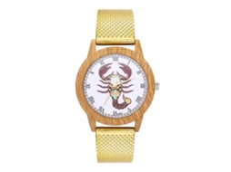 Reloj De Pulsera De Aleación Unisex Con Dial Redondo Analógico Cuarzo (oro)