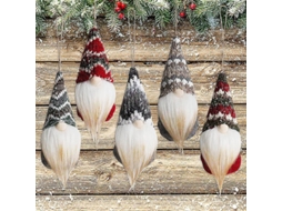 Conjunto de 5 Bonecos Gnomos de Natal Nova Line em pelúcia artesanal