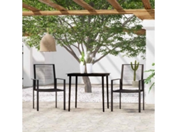 Vidaxl 3 Pcs Conjunto De Jantar Para Jardim Preto