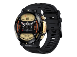 (Dourado) Smartwatch com tela redonda TFT de 1,39 polegadas revestida em tecido e suporte para chamadas Bluetooth.
