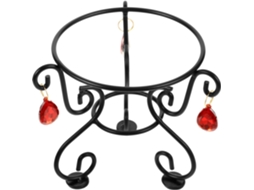 Suporte Para Bolas De Jardim Sewroro Preto, Base De Metal Robusta, Suporte Multifuncional Para Exibição De Esferas
