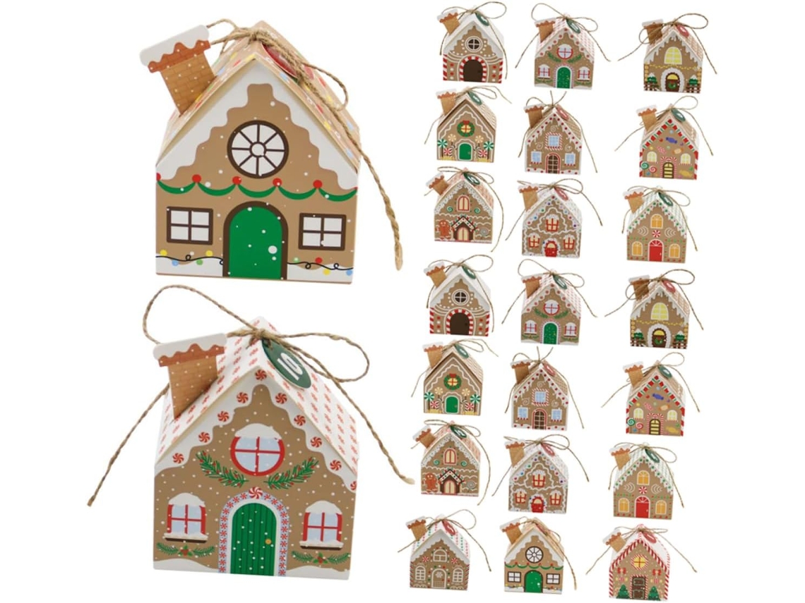 Caixas De Calendário Do Advento De Natal Com 24 Peças, Em Formato De Casa, Práticas Para Guardar Guloseimas E Outros Itens.