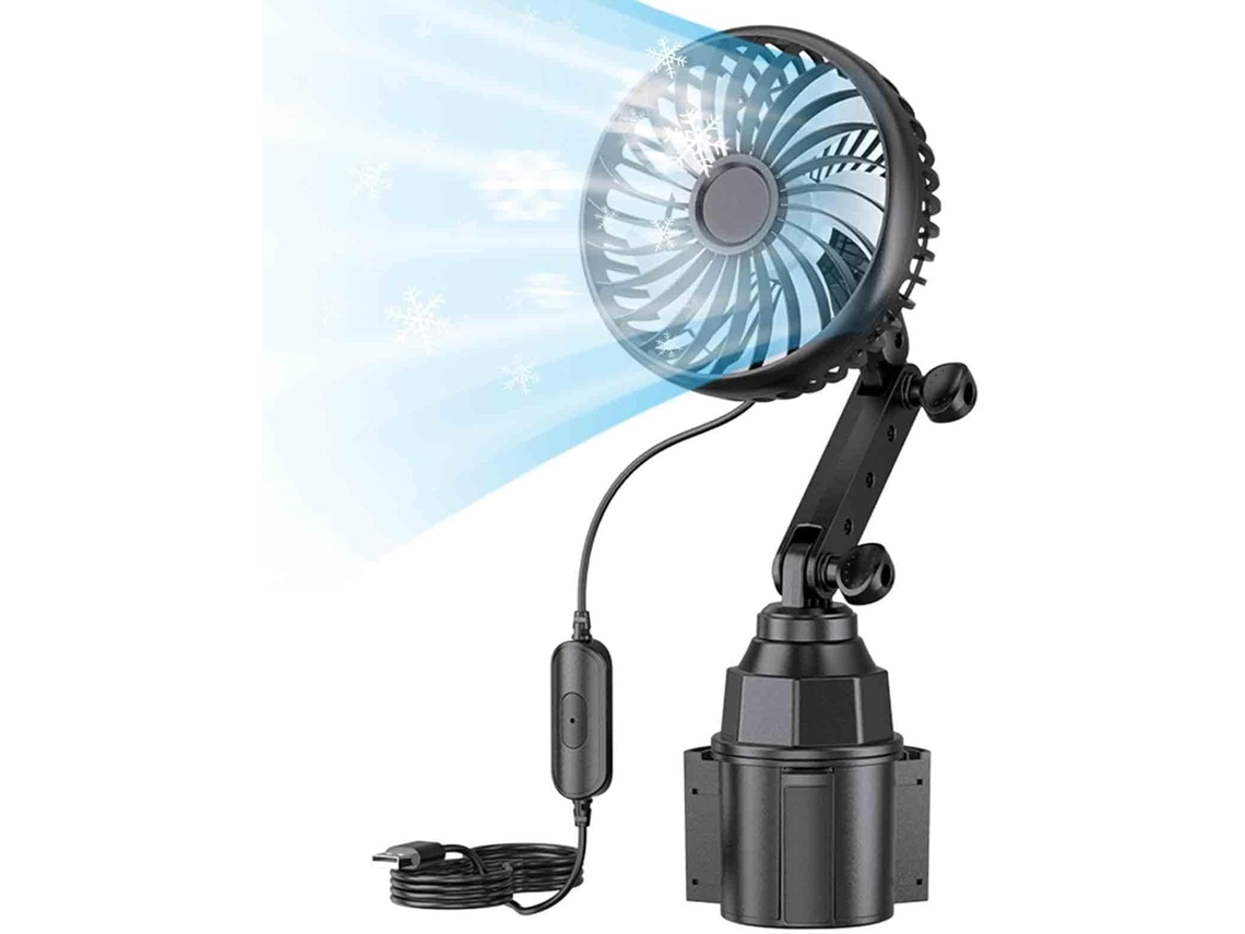 Ventilador De Carro, Ventilador Elétrico De Cabeça Única Para Porta Copos