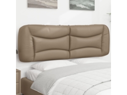 Vidaxl Almofadão De Cabeceira Hvar 160 Cm Couro Artificial Cappuccino
