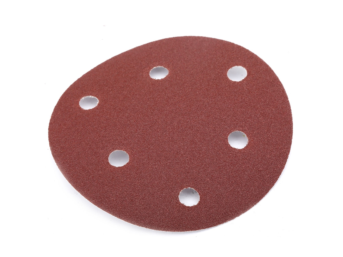 100 Peças De Papel De Lixa Flockeado 125mm 5 Polegadas 6 Buracos Disco De Veludo Traseiro (100) Para Lixadeiras