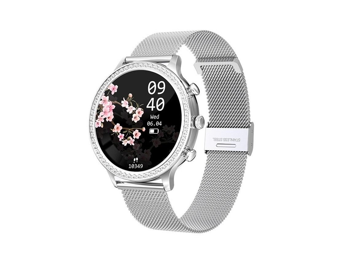 Smartwatch Diamond Bluetooth De 1.32'' Com Frequência Cardíaca Aço Prateado