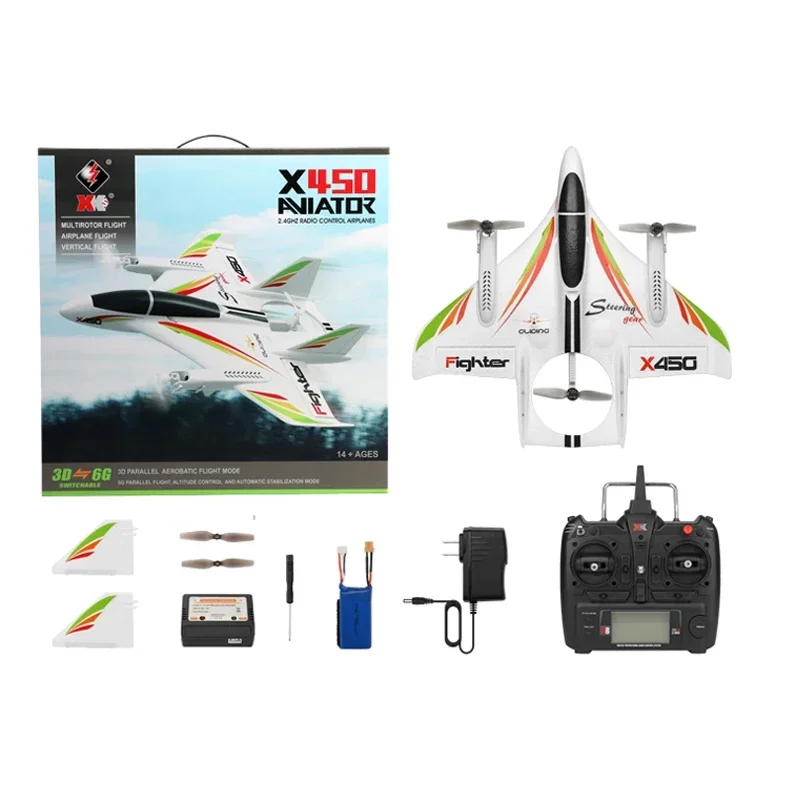Aeronave De Controle Remoto 2.4g 3d 6g De 6 Canais Com Asa Fixa, Led, Decolagem E Pouso Vertical.