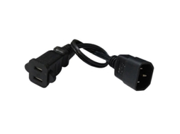 Adaptador de Energia YURU, IEC 320 C14, 2 pinos, preto, 0.1m