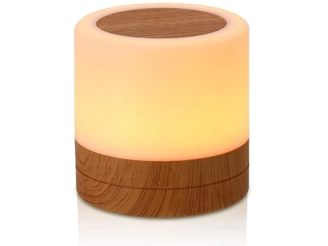 Novo Toque Desktop Controle Remoto Led Sete Cores Criativo Grão De Madeira Carregamento Luz Noturna Batendo Palmas 3w Amarelo Yizhood