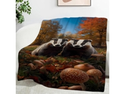Cobertor Badger Blanket Mushroom 220x240 Cm Multifuncional Macio e Aconchegante em Flanela Ideal para Cama Esc