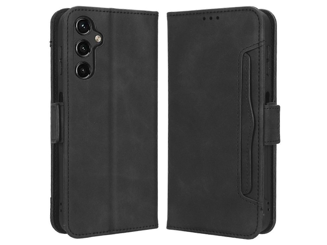 Yuru capa de Couro Pu para Samsung Galaxy A14 5g com Slot para Cartões, Suporte e Fechamento Magnético Anti impacto