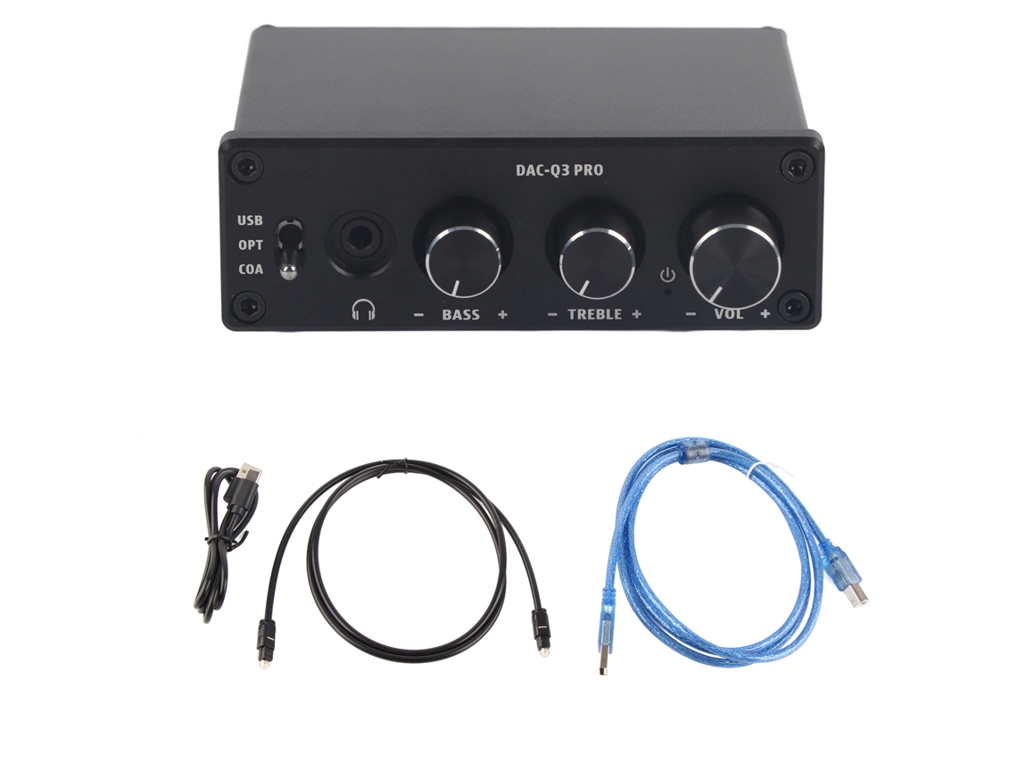 Decodificador de audio Q3 Pro AC DAC con amplificador de auriculares USB 3,5 mm fibra óptica coaxial | S/MARCA