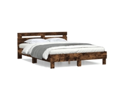 Bed Frame, Bed Frames Vidaxl Marrom Madeira Processada (140 X 200 Cm)