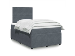 Vidaxl Cama Boxspring Com Colchão 120x190 Cm Veludo Cinzento-escuro