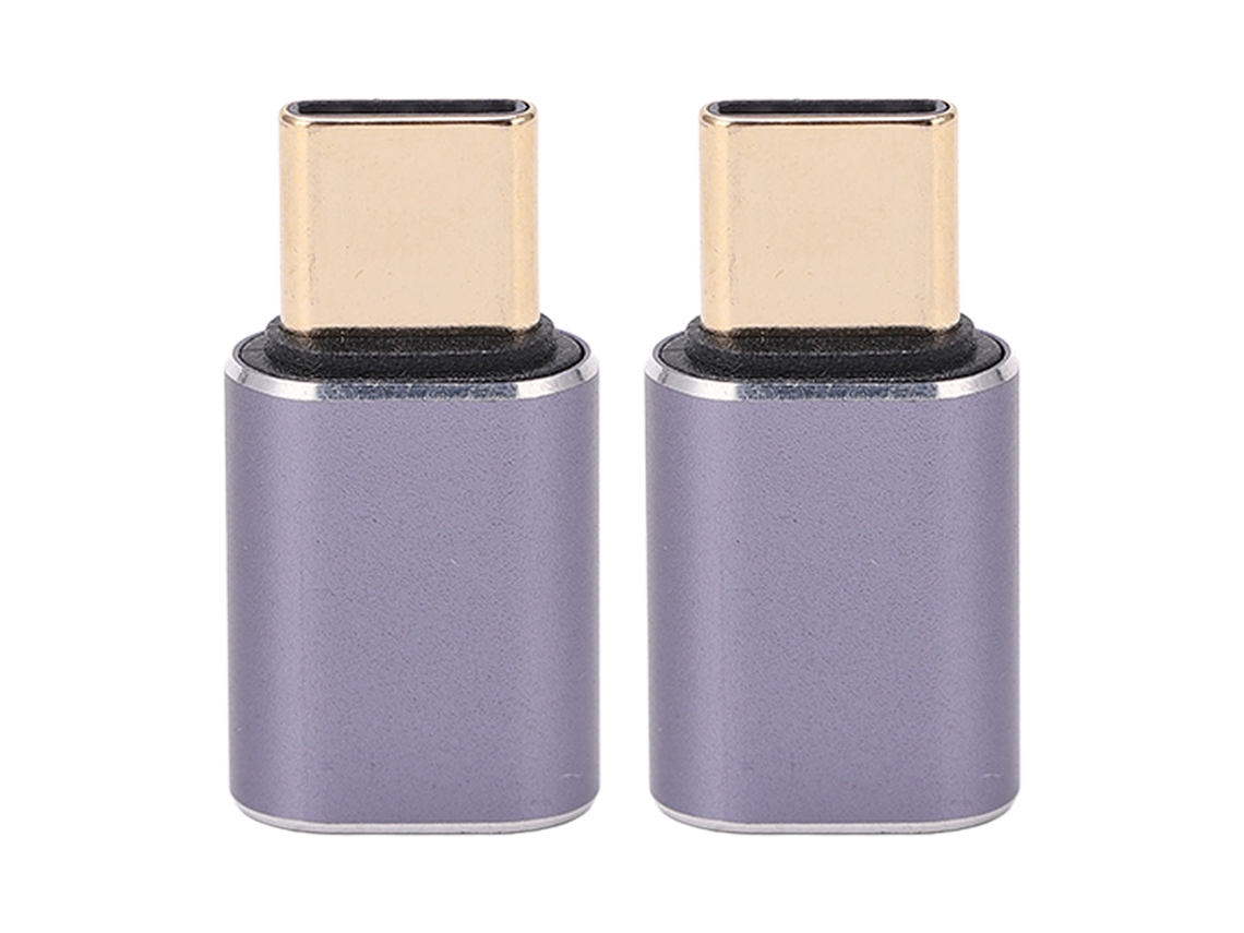2 Peças Mini Adaptador Usb C 40gbps Macho Para Fêmea Tipo C Com Carcaça De Liga De Metal Para Notebook E Smartphone
