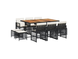 Garden Dining Set, Garden Dining Sets Vidaxl Preto Rattan / Vime (n/a)