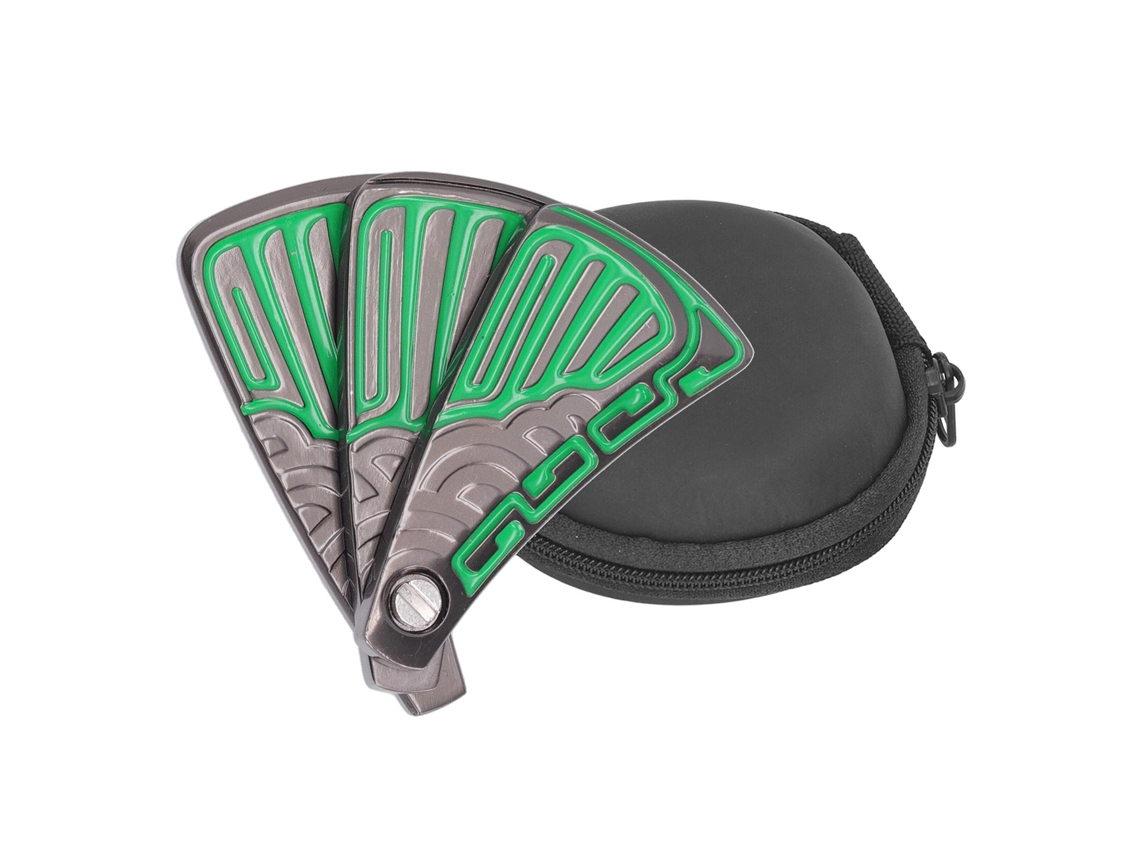 Walshlxq juguete de Deslizamiento com Ímã em Forma de Leque Plegável de Aço Inoxidável para Aliviar o Estresse, Verde