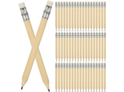 Conjunto de 150 Lápis Golfe Amosfun Hb Pré afiados, Madeira Natural, 10cm, com Borracha Integrada, Mini Ergonô