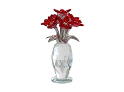 Laxiscreed Flor De Cristal Vermelha Para Decoração Romântica De Mesa De Casamento