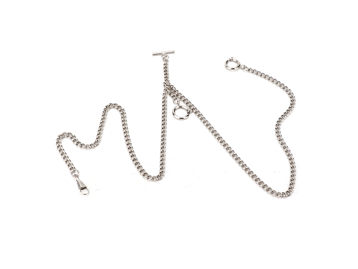 Relógio De Bolso Vintage De Metal Clássico Prata 44cm