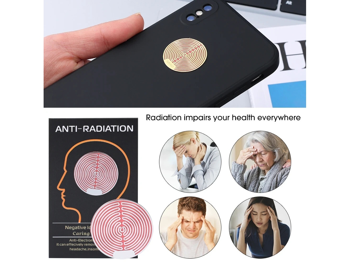 10 Peças Protetor Anti-radiação Escudo Proteção Emf Celular Adesivo Bloqueador Emr - Prateado SUNNY SPACES