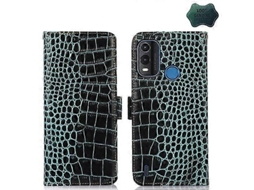 Capa De Celular Em Couro De Crocodilo Com Camada Superior De Couro Bovino Para Nokia G11 Plus