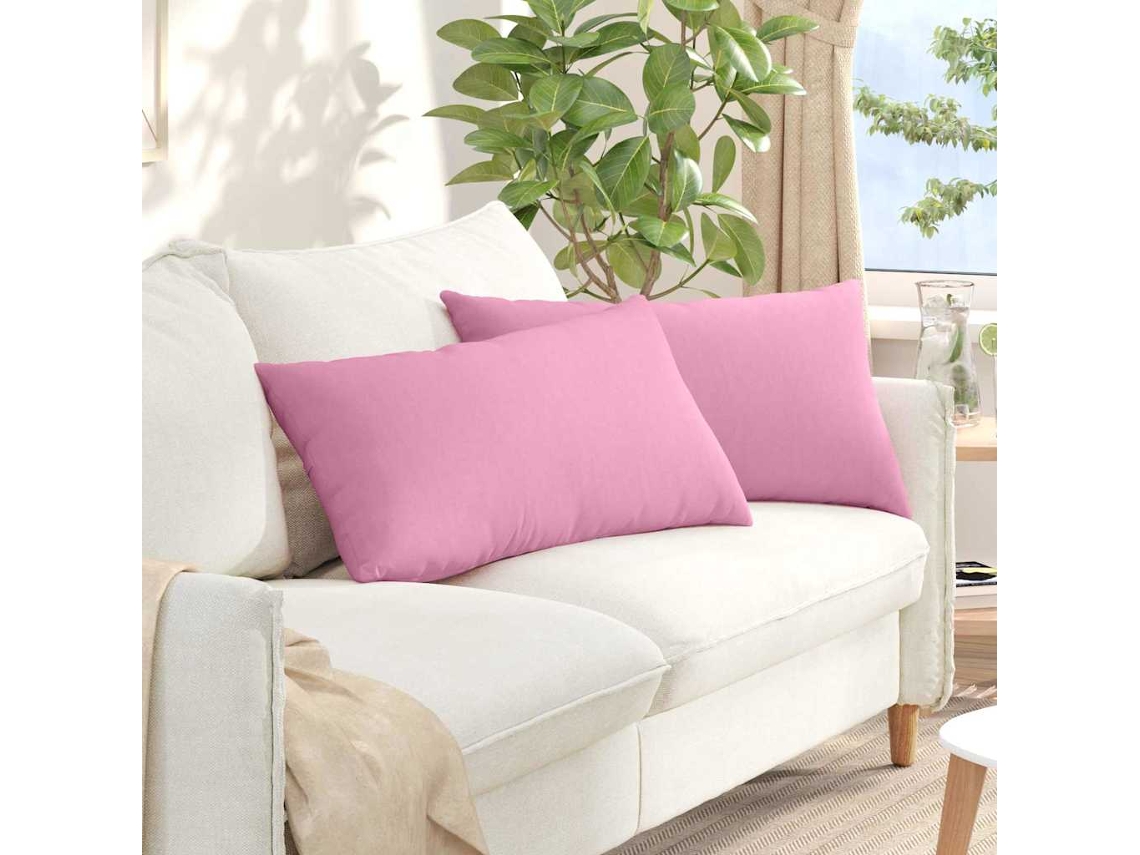 Vidaxl Travesseiros De Sofá 2 Pcs Rosa 80 X 40 Cm Tecido