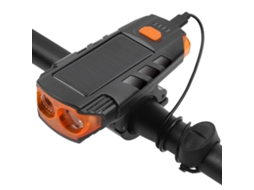 Luz Solar Para Bicicleta - Contas De Lâmpada Duplas, Usb (preto)
