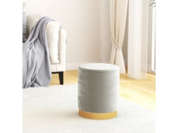 Vidaxl Banqueta Com Arrumação Redonda Veludo 31 X 37 Cm Cinzento-claro