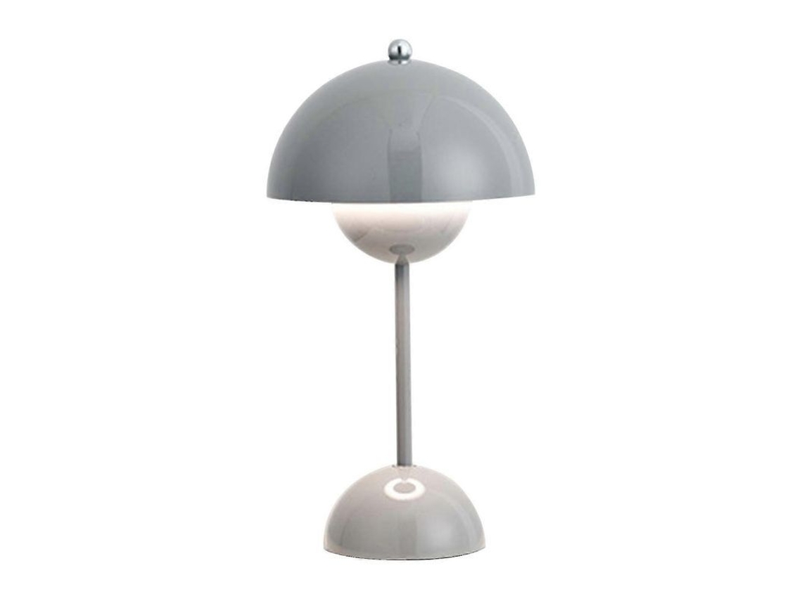 Lâmpada De Mesa Nórdica Dinamarquesa Flor Em Botão Recarregável Com Sensor E 3 Temperaturas De Luz Gris
