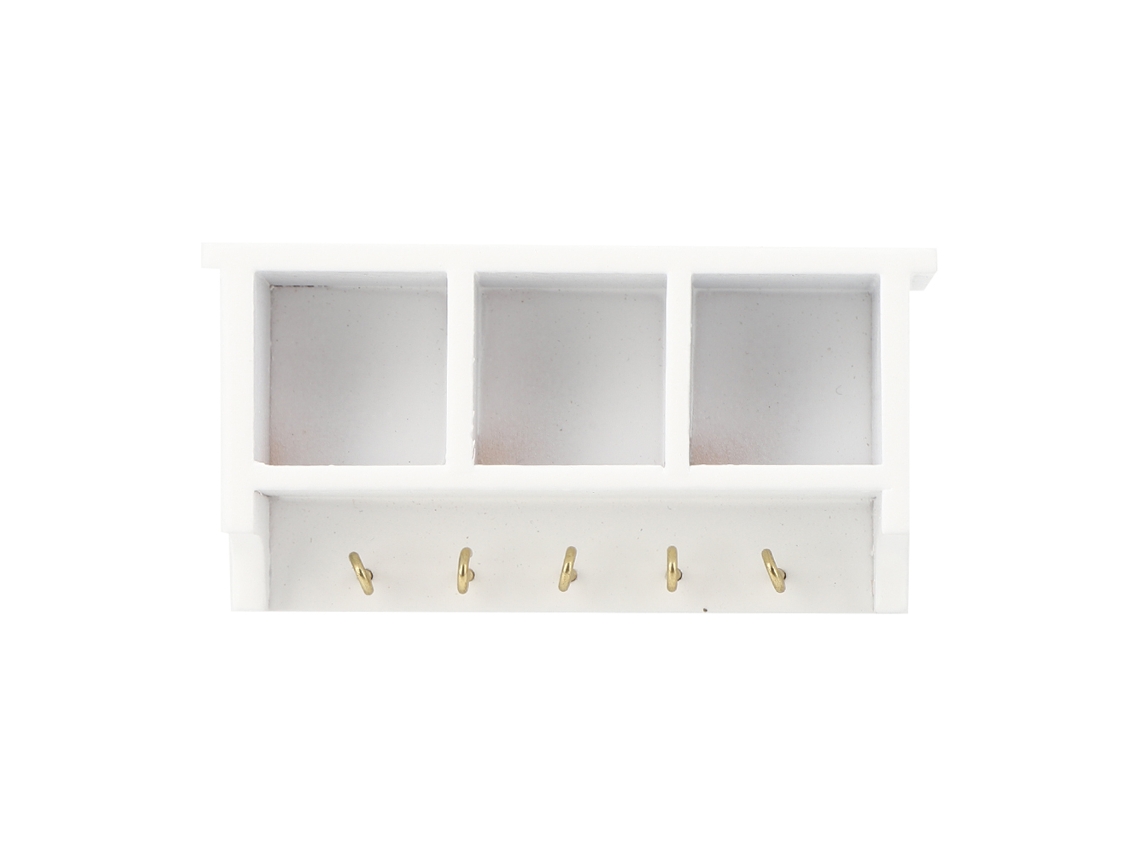 Mali prateleira de Parede Miniatura para Casa de Bonecas 1:12 Móvel de Madeira Branco