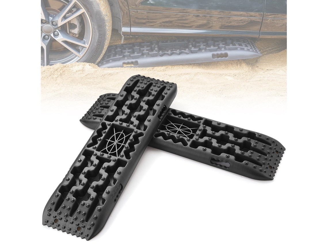 2Pcs Placas de Tração com Pp para Saco de Armazenamento de Areia de Neve de Lama Longo Preto VEVOR