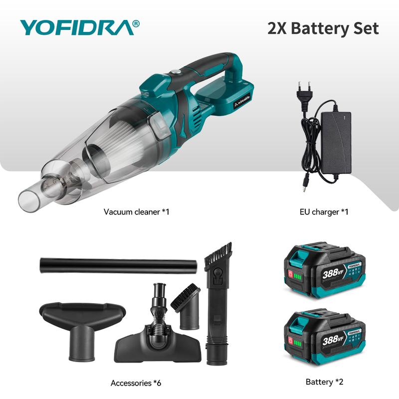 Mini Aspiradore Sem Fio Com 2 Pilha E Acessórios Yofidra
