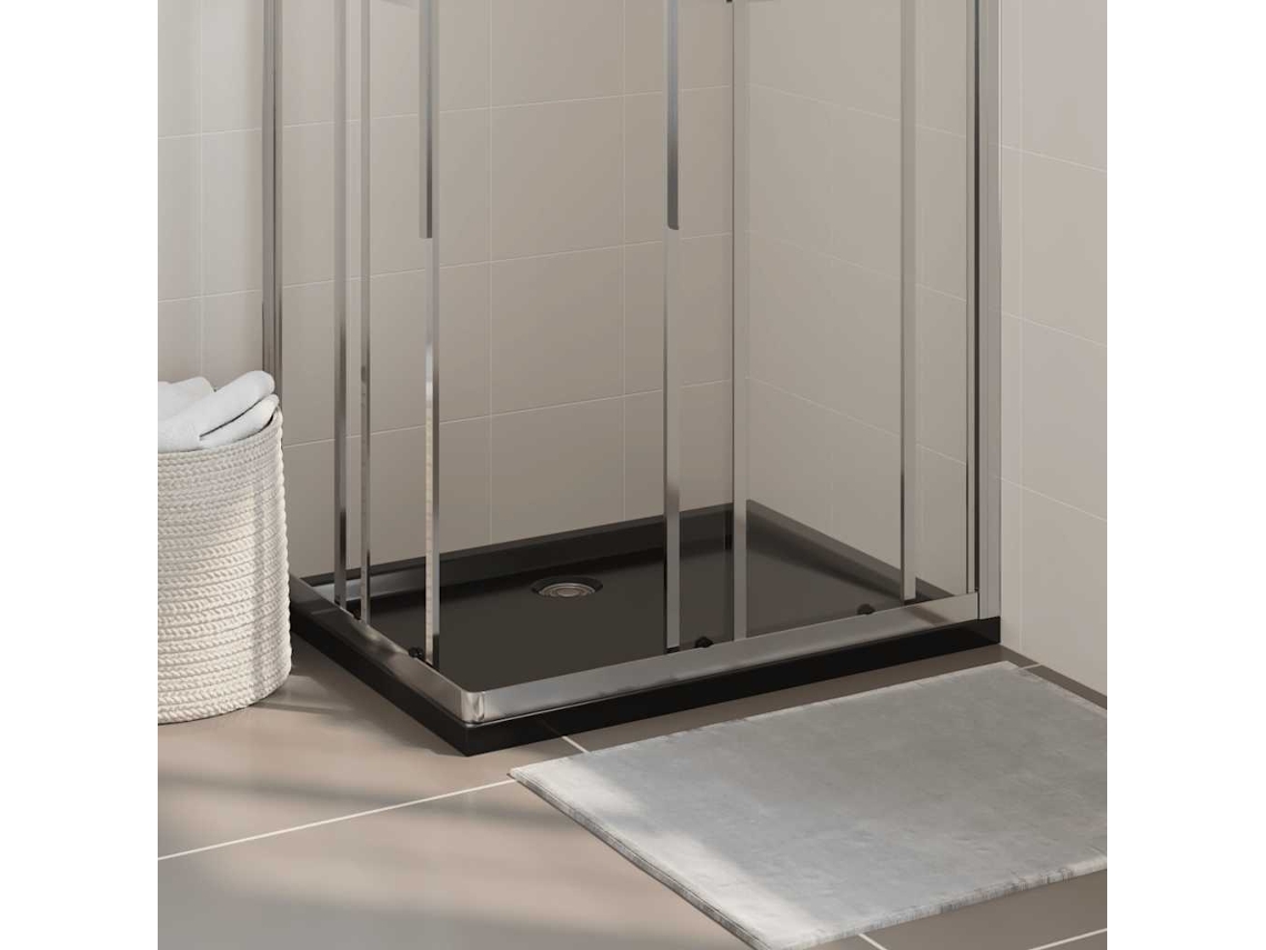 Vidaxl Base De Chuveiro Retangular 70x90 Cm Abs Preto