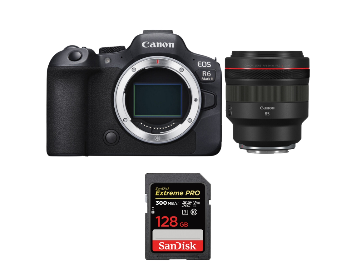 Eos R6 Mark Ii + Rf 85mm F/1.2 L Usm + 1 Sandisk 128gb Uhs ii 300mb/s + Ebook “20 Dicas para Fotos Que Impressionam” CANON
