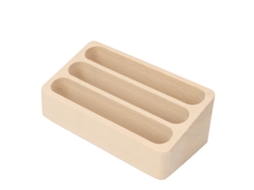 Porta Tarjetas De Madera Con 3 Compartimentos Para Escritorio De Oficina