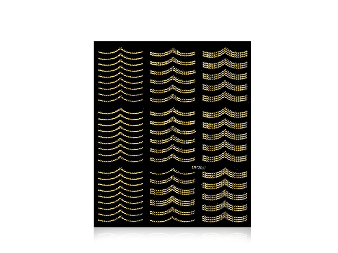Adesivo De Arte Para Unhas 3d Em Linha De Metal Dourado Decoração Manicure Sticker Dp304