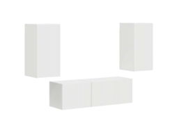 Conjunto de 4 peças de móvel para TV na parede, branco, exclusivo da MAISON