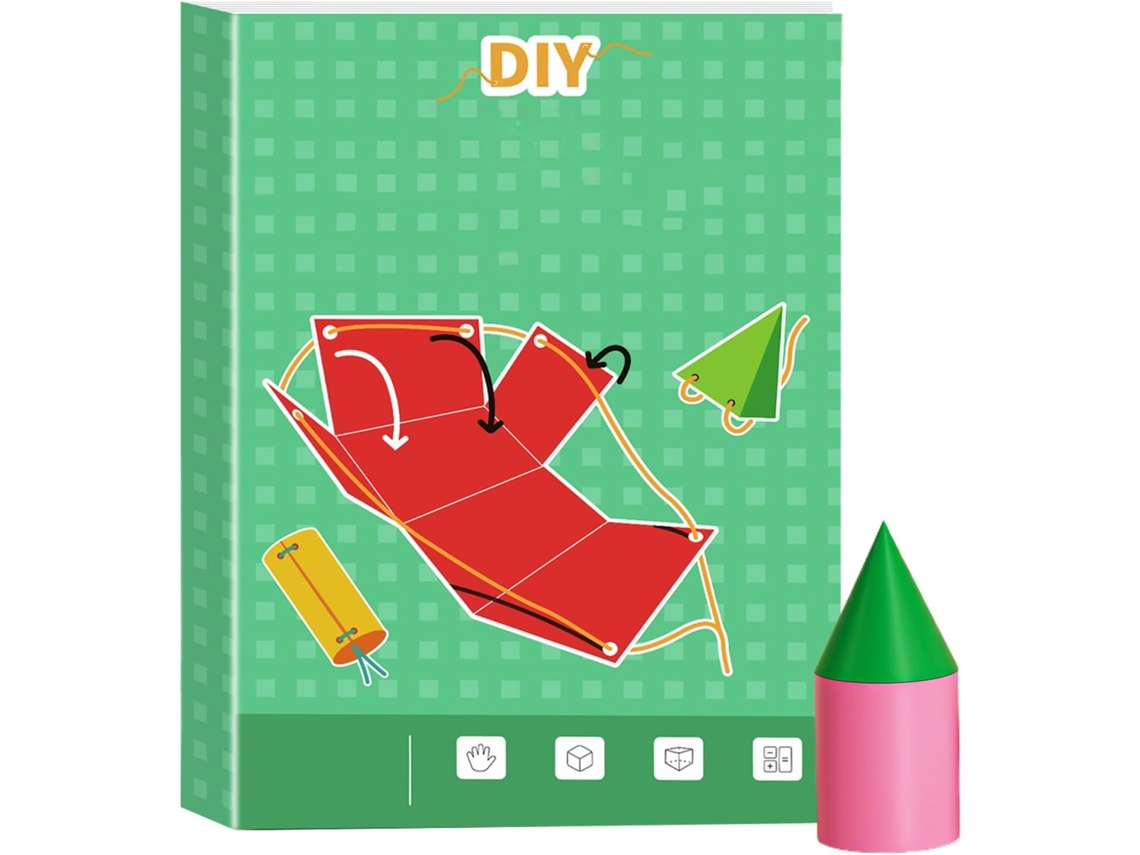 Caderno de exercícios de geometria 3D com cordão para Puxar VAYOTOY