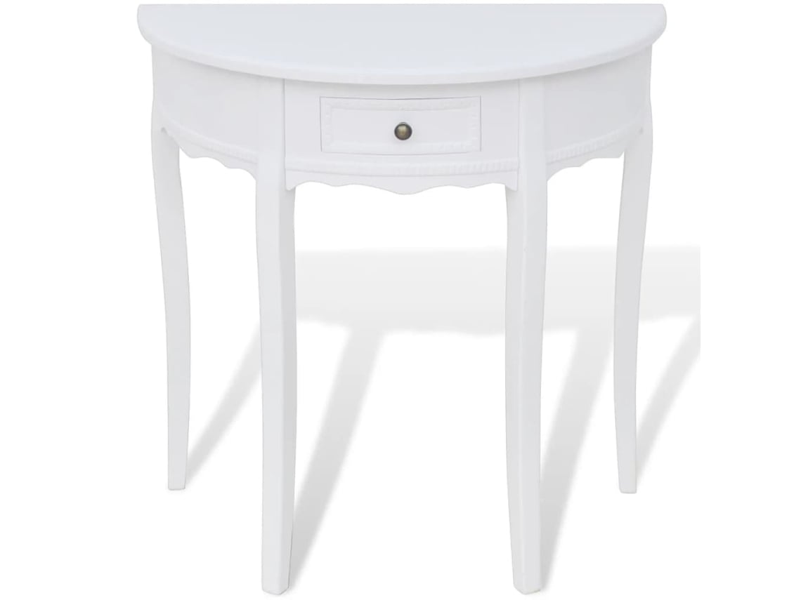 Mesa Consola Meia Lua Com Gaveta Branco Lovely Home