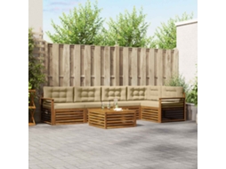 Vidaxl Conjunto De Sofás Para Exterior 6 Unid. Natural E Bege