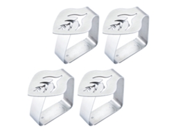 4pcs Prendedores de Mantel de Aço Inoxidável Ajustáveis para Mesa, Piqueniques, Festas e Casamentos com Marca