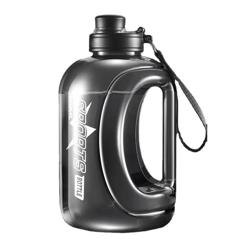 Garrafa de Água Esportiva de Grande Capacidade (preta, 2800 Ml) Para Homens, Copo Fitness Com Canudo.