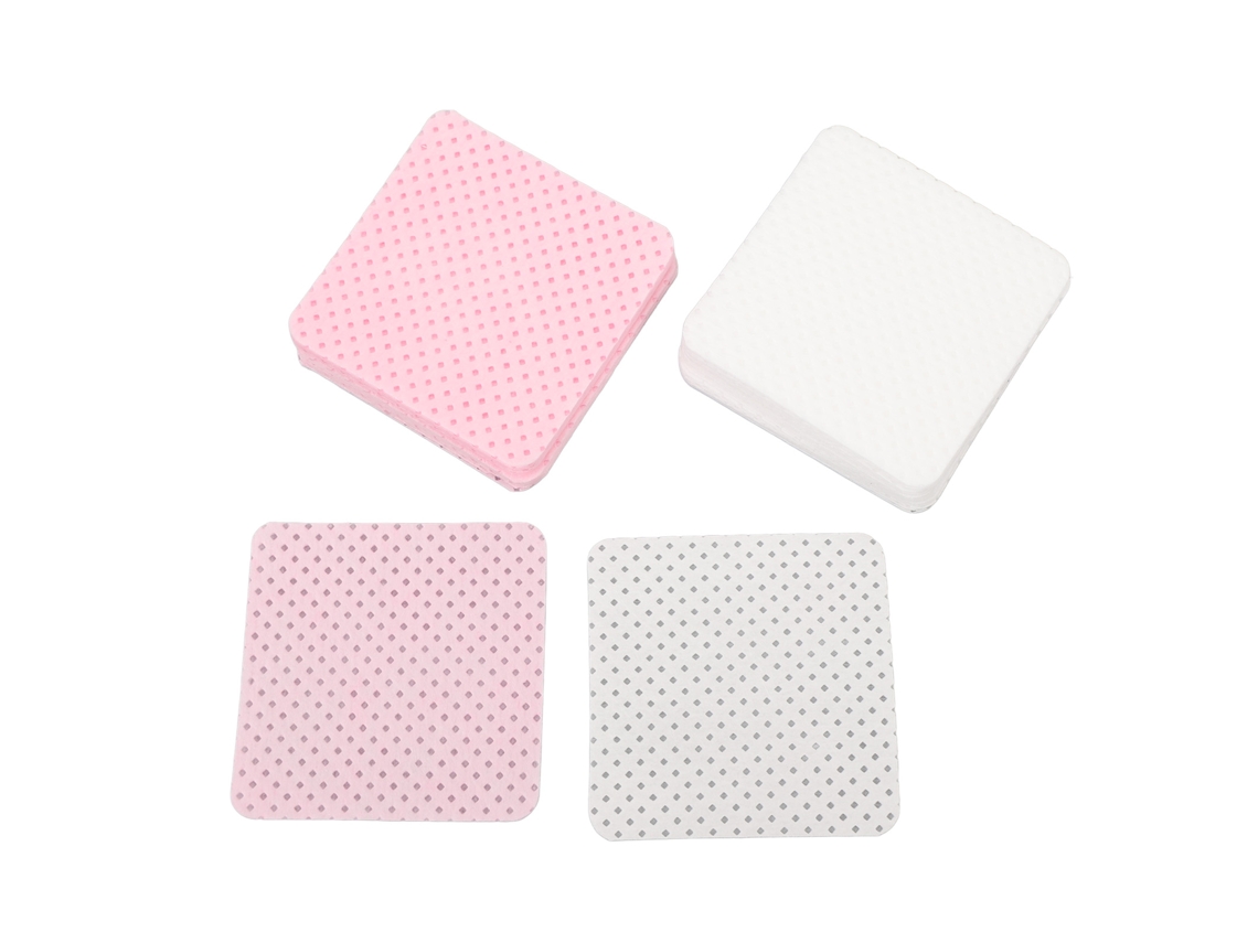 Lenços De Unha Sem Fiapos (dupla Face, Camada Tripla, Algodão Macio, Esquema De Cores Rosa E Branco) Eoocoo