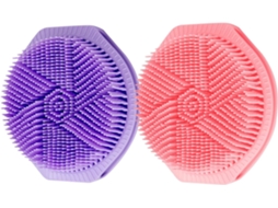 Conjunto Ganazono Com 2 Escovas Esfoliantes De Dupla Face Em Silicone Macio, Escova Corporal Multifuncional Para