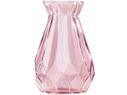Vaso De Vidrio Rosa 14.5cm Alto Liso Para Decoración Hogar Boda Jardín Planta Pequeña