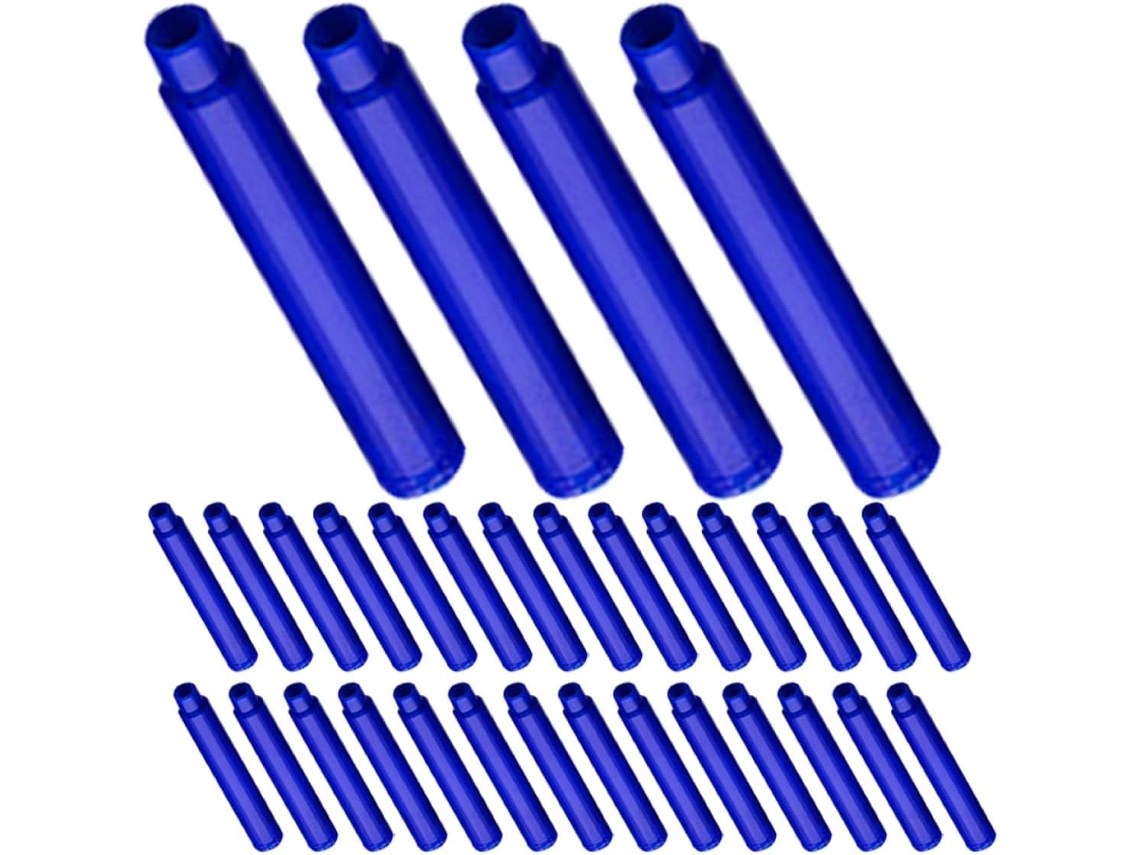 100 Refis De Tinta Apagáveis Para Canetas Tinteiro Compatíveis, Cartuchos De Plástico Azul De 3, 4 Mm