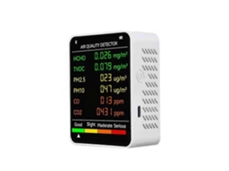 Lurelia Medidor De Qualidade Do Ar 6 Em 1 Pm2,5/pm10/hcho/tvoc/co2, Temperatura/humidade, Sensor Ndir, Com Visor Lcd, Bateria 1200 Mah Usb, Laranja