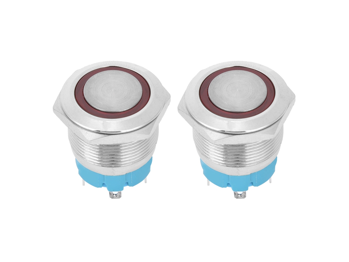 Interruptor Botão Redondo 4 Pinos 2pcs À Prova D'água Com Luz Sunflare