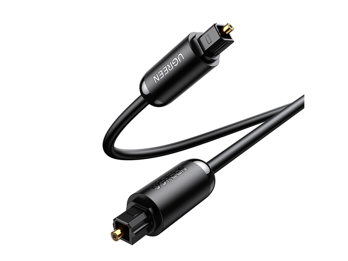 Cabo de áudio óptico Ugreen AV122 70890 Toslink/Spdif 1m preto Slowmoose